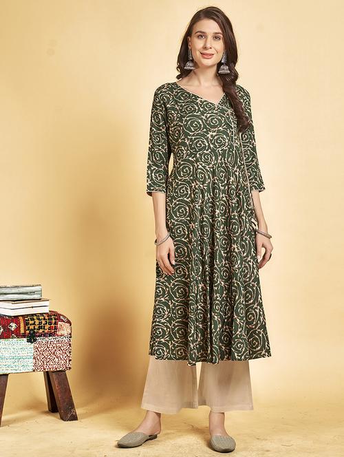 women three quarter sleeve kurta pant set - 21790034 - Very Small Image - 1