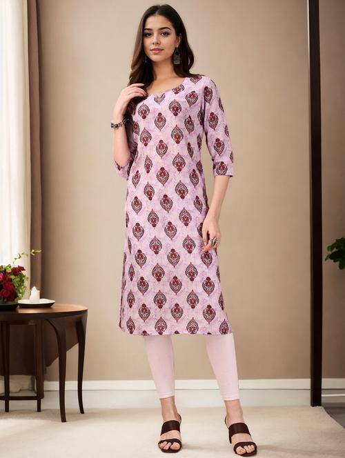 women three quarter sleeve straight kurta - 21790090 - Very Small Image - 1