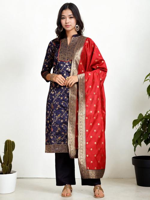 women self designed kurta pant with dupatta set - 21790140 - Very Small Image - 1