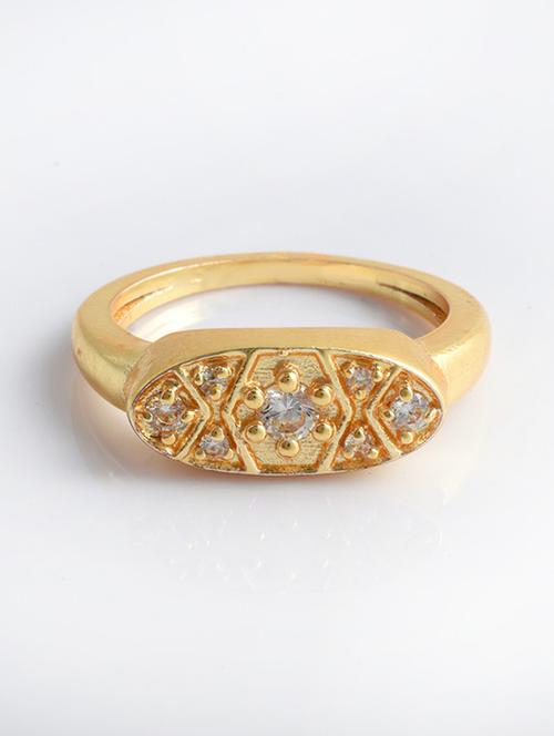 women gold pleated finger ring - 21790908 - Very Small Image - 1