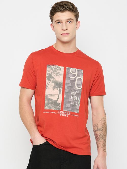 men front print short sleeves t-shirt - 21791000 - Very Small Image - 1