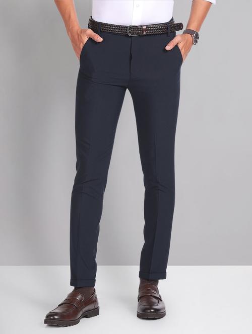 men solid mid rise flat front formal trouser - 21794481 - Very Small Image - 1
