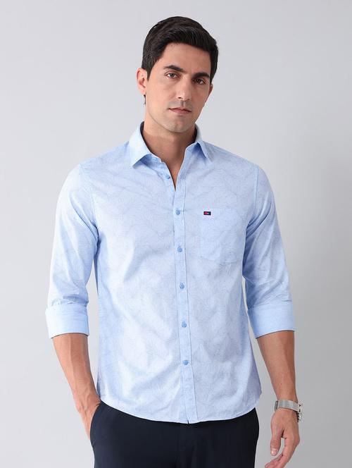 men printed long sleeve slim fit casual shirt - 21794528 - Very Small Image - 1
