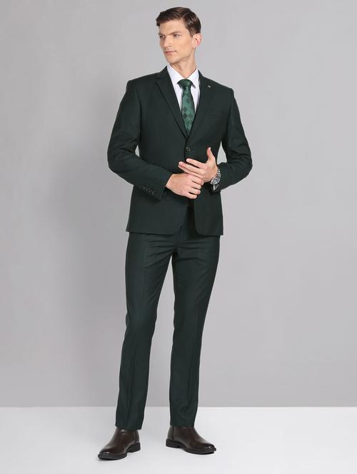 men solid lapel neck single breasted suit - 21794561 - Very Small Image - 1