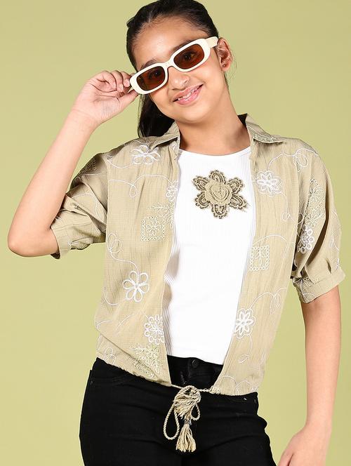 girls embroidered short sleeve top - 21799266 - Very Small Image - 1