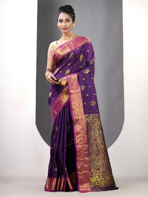 women self design bordered saree with blouse - 21839599 - Very Small Image - 1