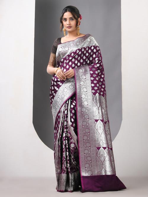women self design banarasi saree with blouse - 21839661 - Very Small Image - 1
