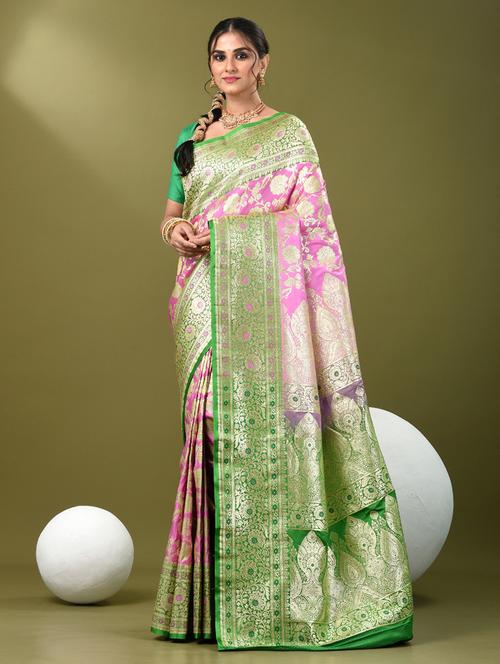 women self design banarasi saree with blouse - 21839739 - Very Small Image - 1