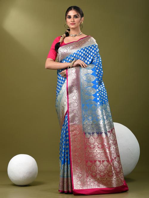 women self design banarasi saree with blouse - 21839748 - Very Small Image - 1