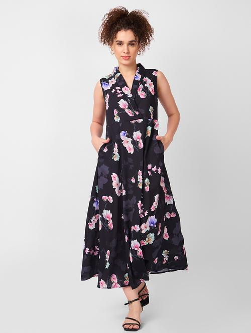 women floralprint sleeveless fit & flare dress - 21840409 - Very Small Image - 1