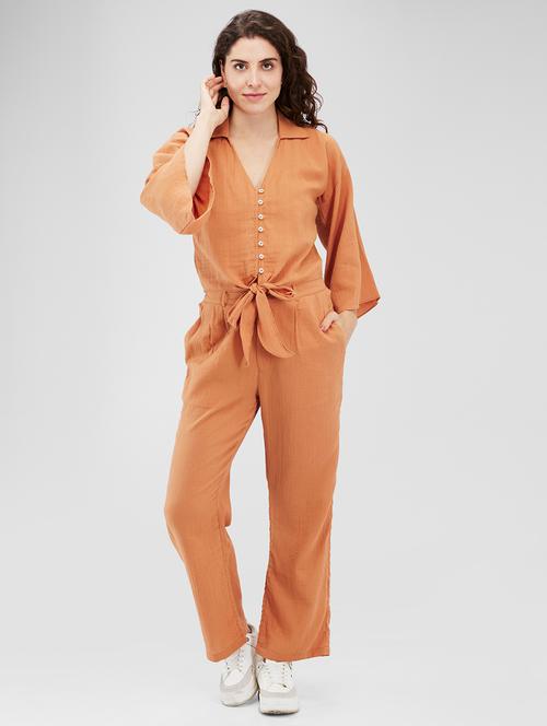 women solid top and trouser co-ord set - 21840465 - Very Small Image - 1