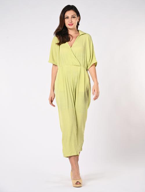 women solid batwing sleeves jumpsuit - 21840469 - Very Small Image - 1