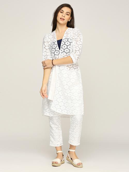 women puff sleeves long lace shrug - 21840486 - Very Small Image - 1