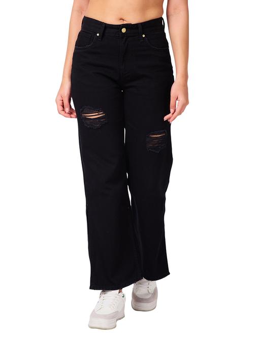 women distressed mid rise bootcut jean - 21840612 - Very Small Image - 1