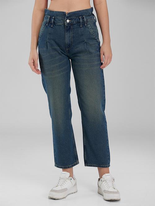 women solid high rise straight jean - 21840637 - Very Small Image - 1