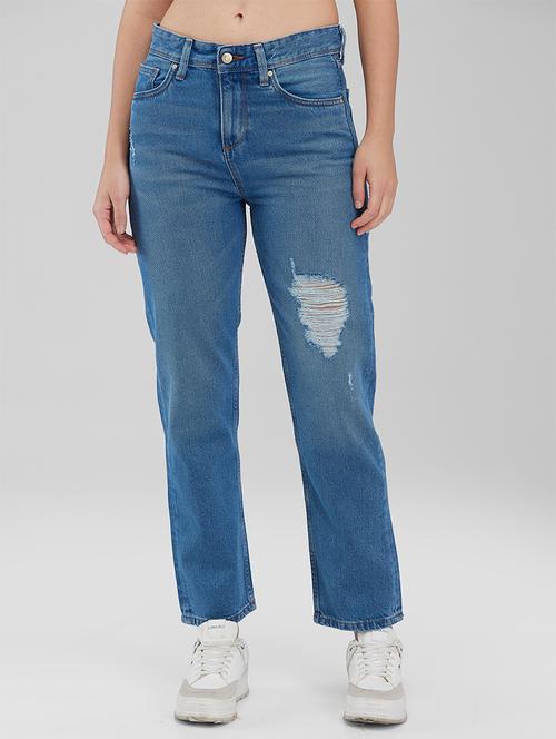 women blue mid rise ankle length denim jean - 21840646 - Very Small Image - 1