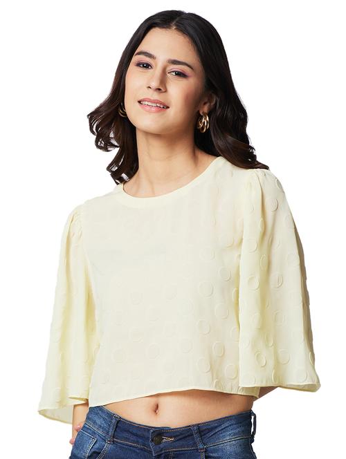 women self designed bell sleeves crop top - 21840737 - Very Small Image - 1