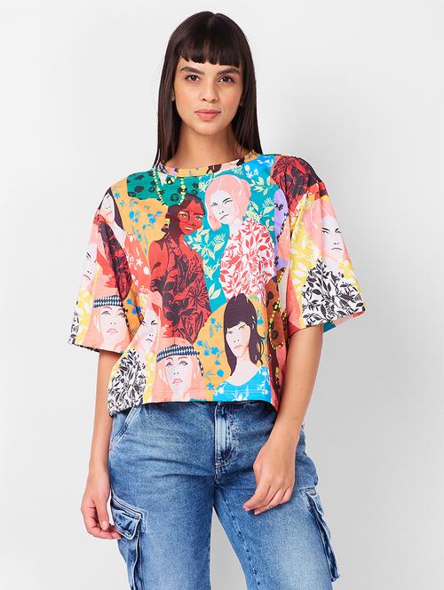 women printed short sleeves t-shirt - 21840838 - Very Small Image - 1