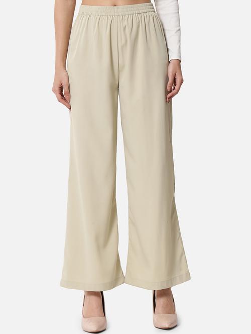 women solid high rise straight palazzo - 21840866 - Very Small Image - 1