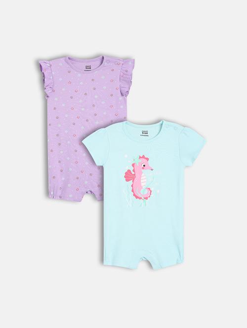 kids pack of 2 printed romper - 21841049 - Very Small Image - 1