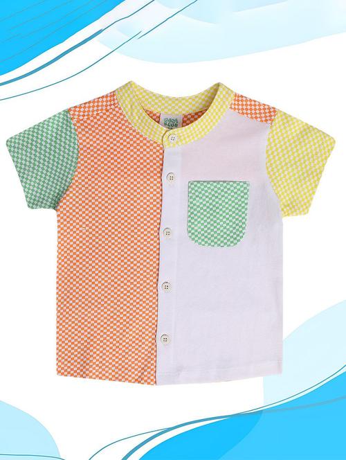 kids color blocked short sleeves shirt - 21841074 - Very Small Image - 1