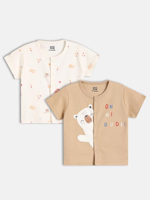 kids pack of 2 printed short sleeves t-shirt - 21841084 - Very Small Image - 1