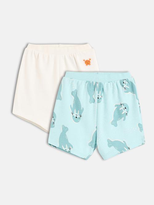 kids printed mid rise shorts combo - 21841096 - Very Small Image - 1