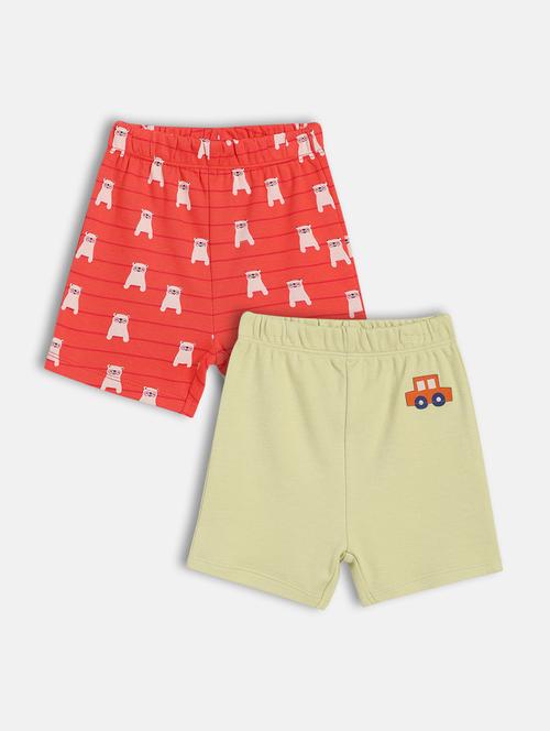 kids pack of 2 printed mid rise shorts - 21841112 - Very Small Image - 1