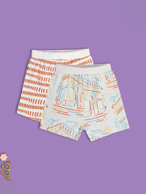 kids pack of 2 printed mid rise shorts - 21841115 - Very Small Image - 1