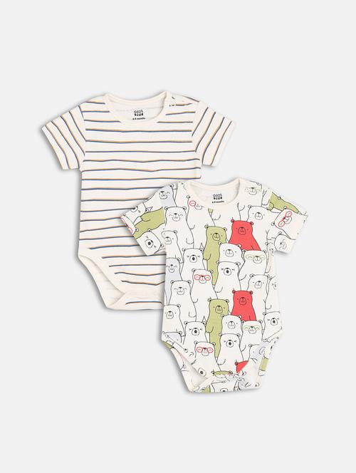 kids pack of 2 printed onesies - 21841226 - Very Small Image - 1