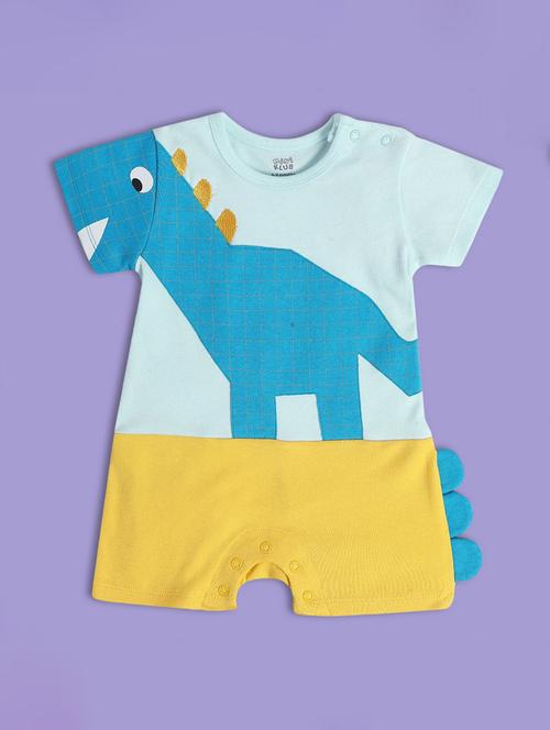 kids color block round neck romper - 21841246 - Very Small Image - 1