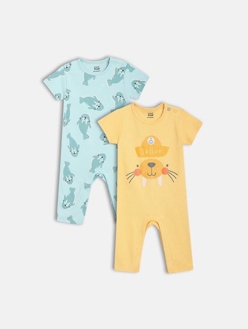 kids pack of 2 printed romper - 21841247 - Very Small Image - 1
