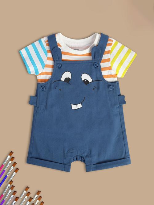 boys printed t-shirt & dungarees sets - 21841254 - Very Small Image - 1
