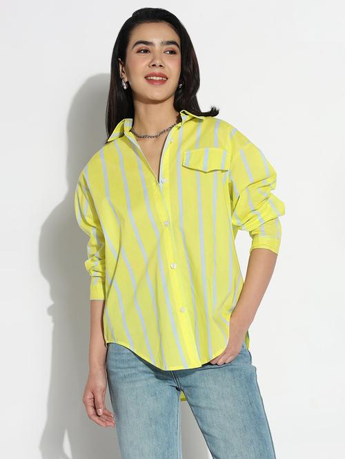 yellow cotton regular shirt - 21843109 - Very Small Image - 1