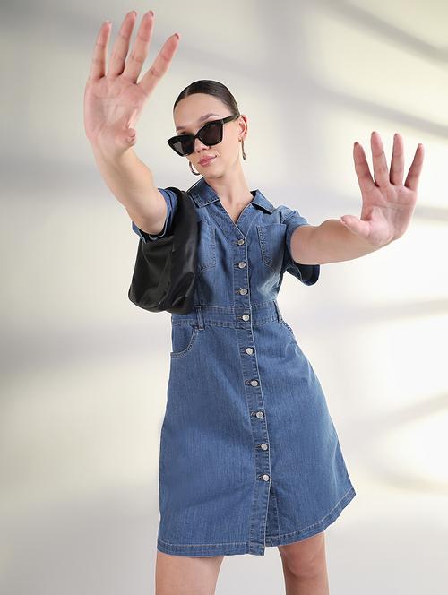 women collared short sleeves shirt dress - 21843363 - Very Small Image - 1