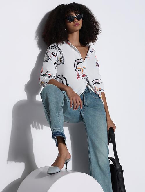 women printed collared oversized shirt - 21843468 - Very Small Image - 1