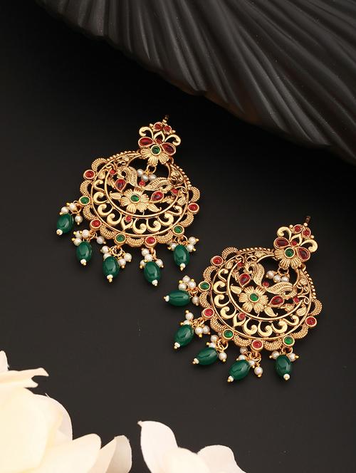 gold-plated cresent shaped chandbalis - 21843712 - Very Small Image - 1