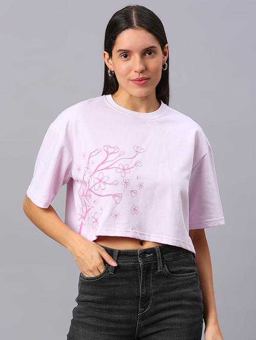 women printed short sleeves crop t-shirt - 21843984 - Very Small Image - 1