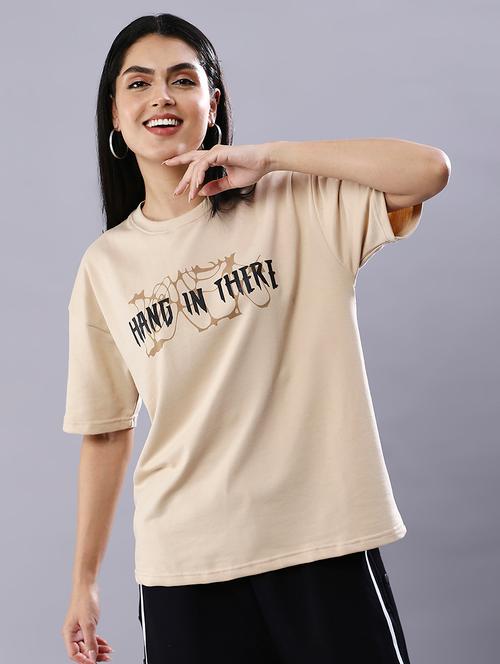 women printed drop shoulder oversized t-shirt - 21843999 - Very Small Image - 1