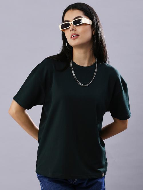 women solid drop shoulder oversized t-shirt - 21844013 - Very Small Image - 1