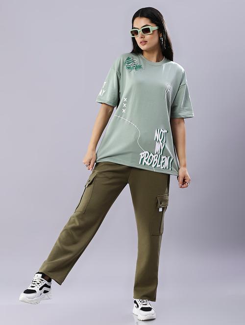 women printed drop shoulder oversized t-shirt - 21844038 - Very Small Image - 1
