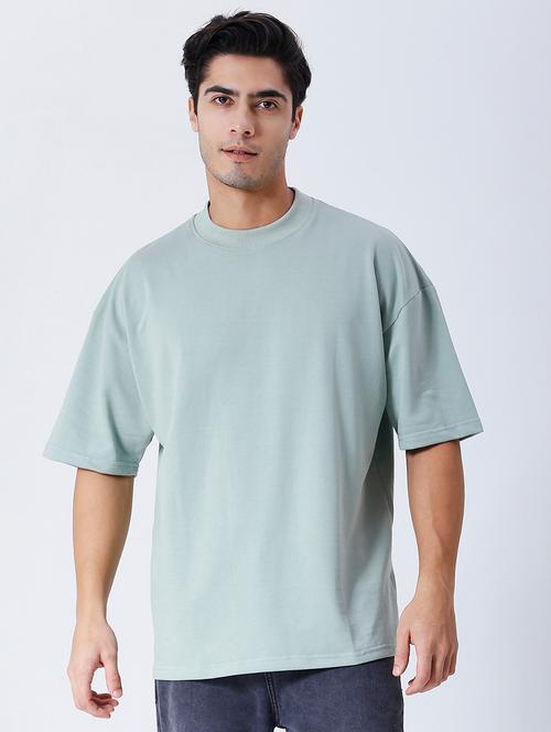men purist blue solid short sleeve oversized t-shirt - 21844097 - Very Small Image - 1