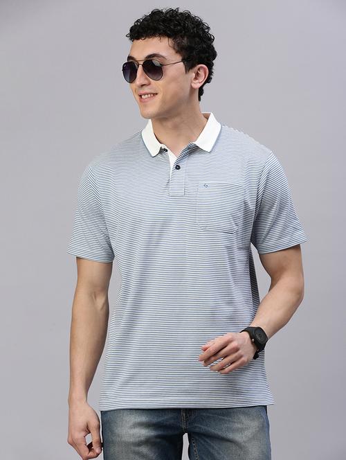 men stripes short sleeve regular fit polo t-shirt - 21844326 - Very Small Image - 1