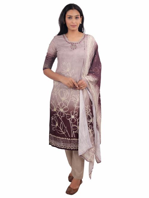 women three quarter sleeve kurta pant with dupatta set - 21844969 - Very Small Image - 1
