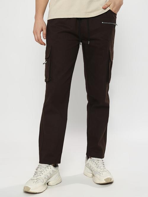 men solid mid rise regular fit cargo - 21845044 - Very Small Image - 1