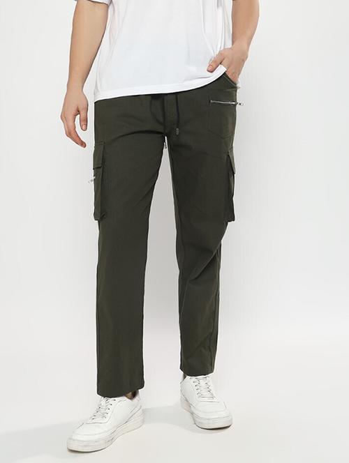 men solid mid rise regular fit cargo - 21845047 - Very Small Image - 1