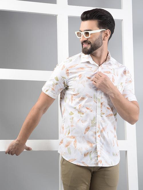 men floral short sleeve slim fit casual shirt - 21854691 - Very Small Image - 1