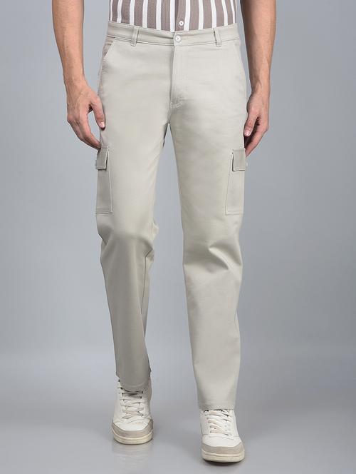 men grey solid mid rise chinos casual trouser - 21854759 - Very Small Image - 1