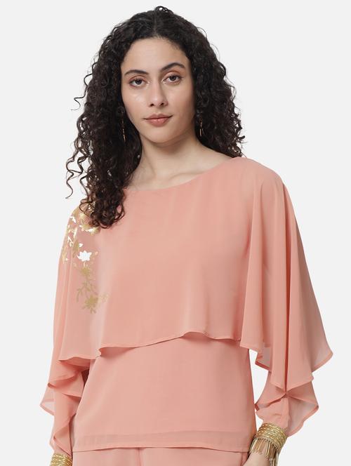 women printed cape sleeves regular top - 21863985 - Very Small Image - 1