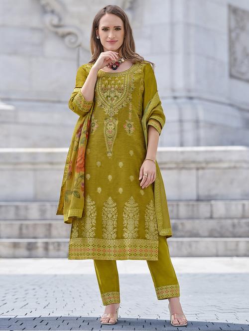 women three quarter sleeve kurta pant with dupatta set - 21865778 - Very Small Image - 1